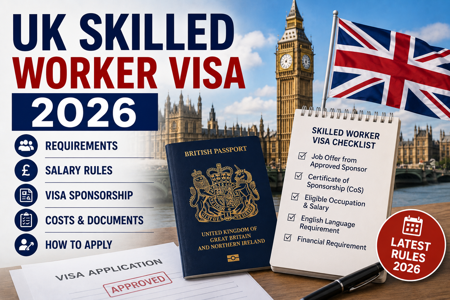 International professional researching UK Skilled Worker visa 2026 requirements and visa sponsorship jobs