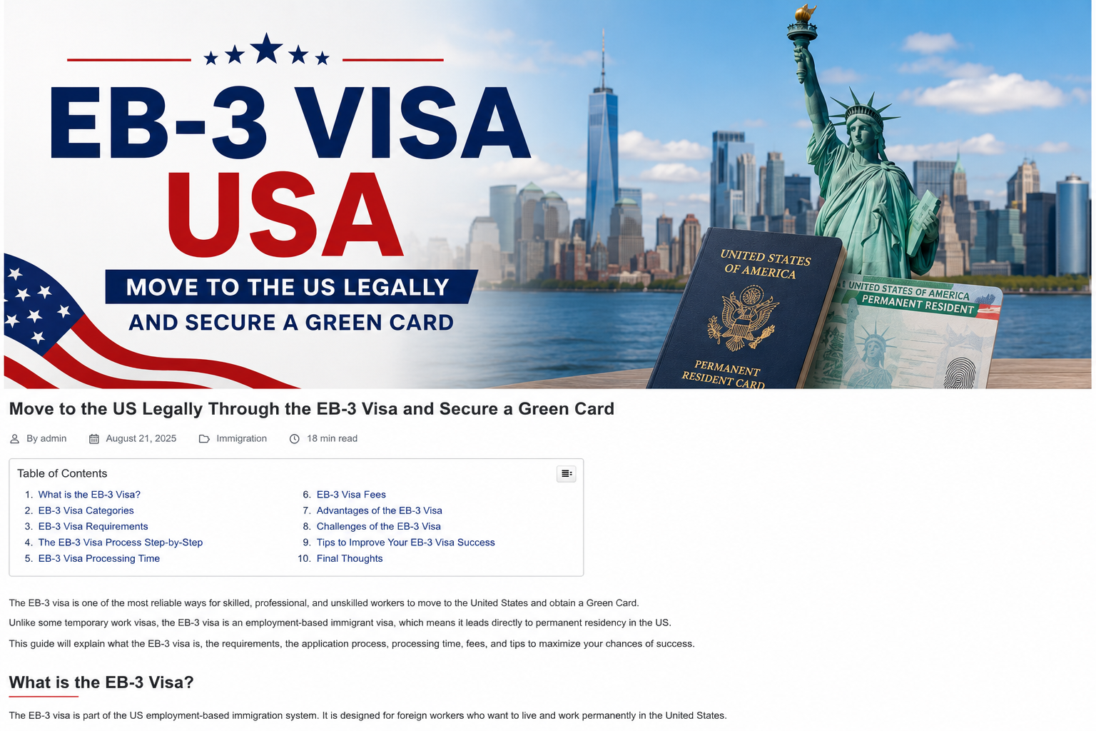 US EB-3 visa 2026 jobs and Green Card guide for foreign workers