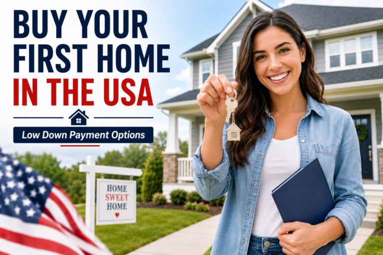 First-time homebuyer purchasing a home in the USA with a low down payment